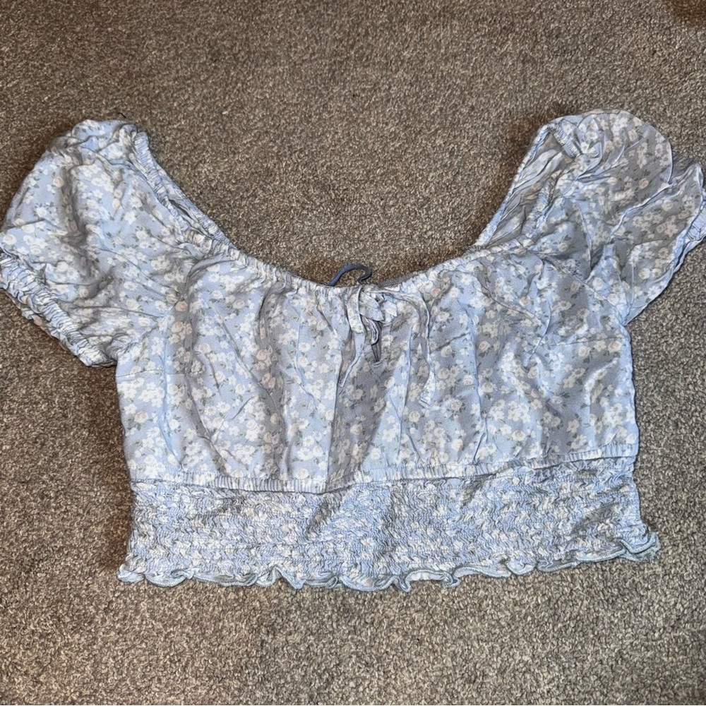 Hollister - Floral Blue Women's Top, Small